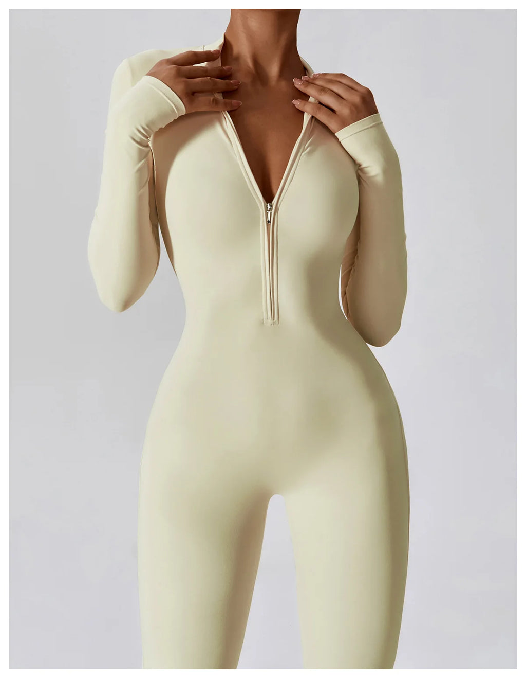 Full-Length Workout Jumpsuit — QuickDry Comfort with Sculpting Fit