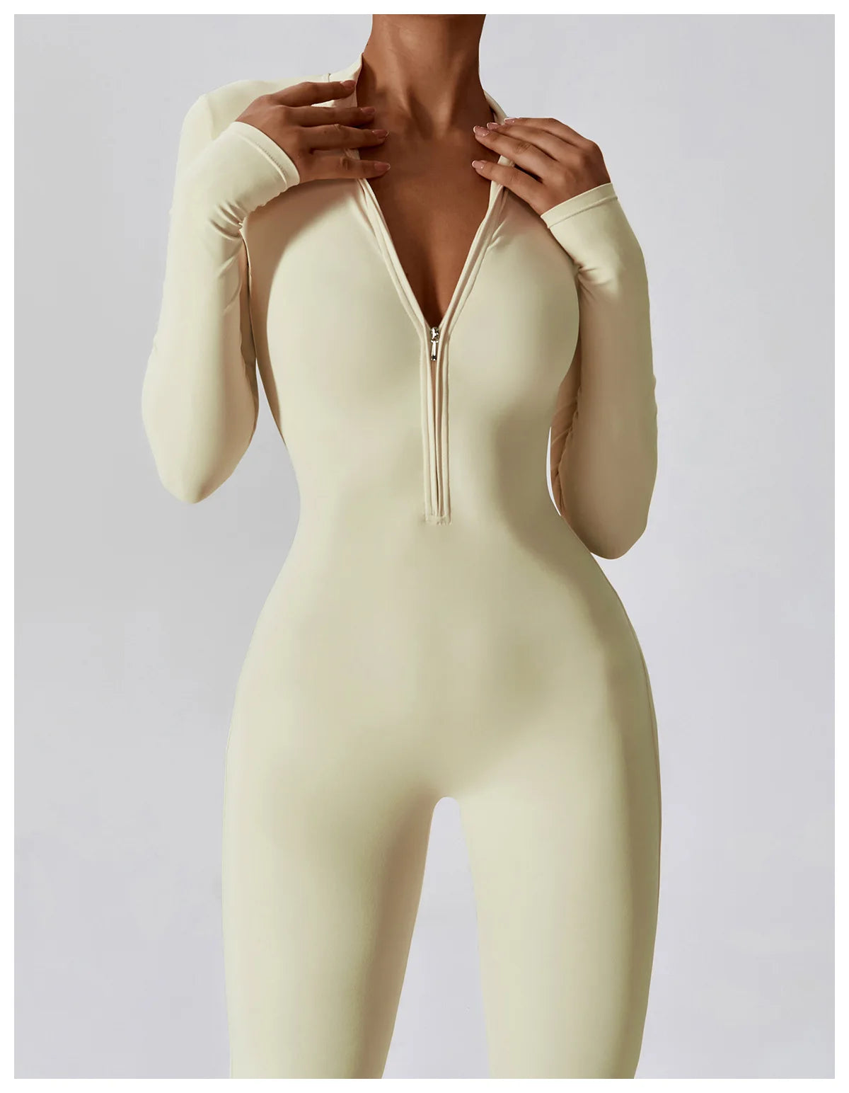 Full-Length Workout Jumpsuit — QuickDry Comfort with Sculpting Fit