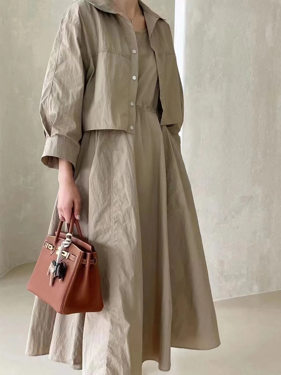 Noelle Cropped Shirt & Maxi Skirt Set