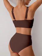 Sexy Cross Wrap Bikini Set - Push Up High Waist