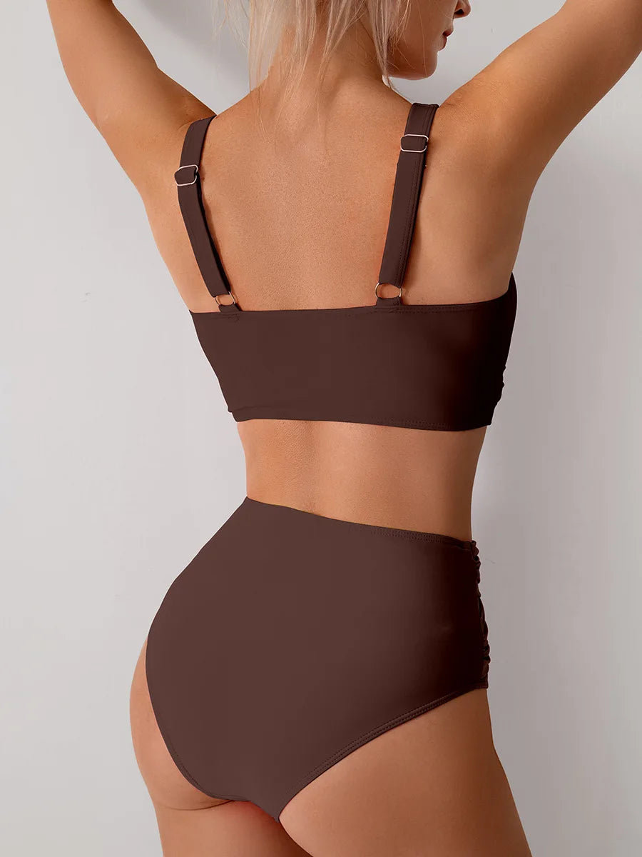 Sexy Cross Wrap Bikini Set - Push Up High Waist
