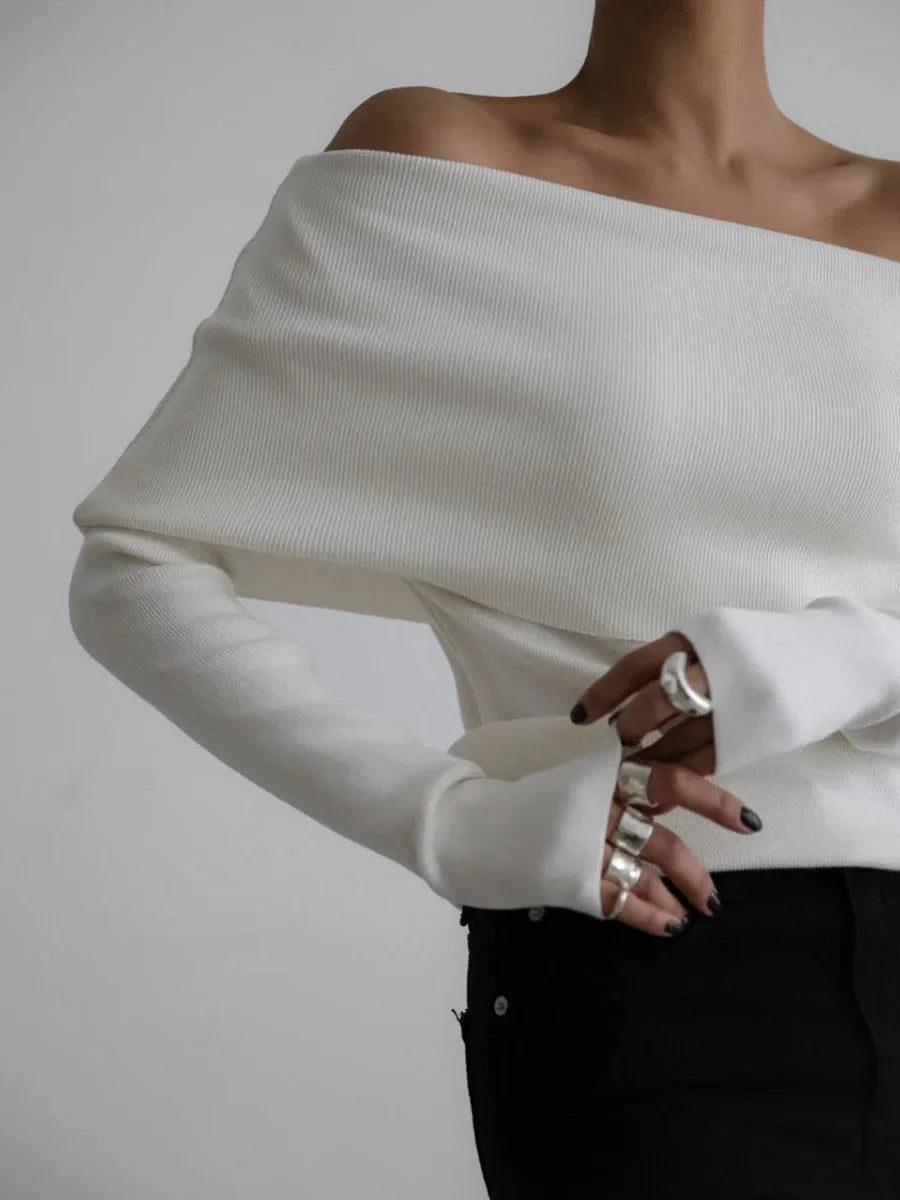 Aria Off-Shoulder Knit Sweater