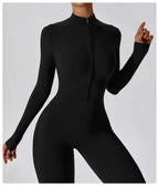 Full-Length Workout Jumpsuit — QuickDry Comfort with Sculpting Fit