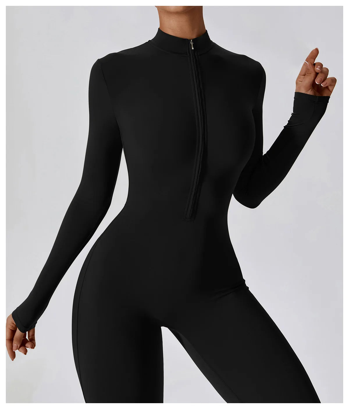 Full-Length Workout Jumpsuit — QuickDry Comfort with Sculpting Fit