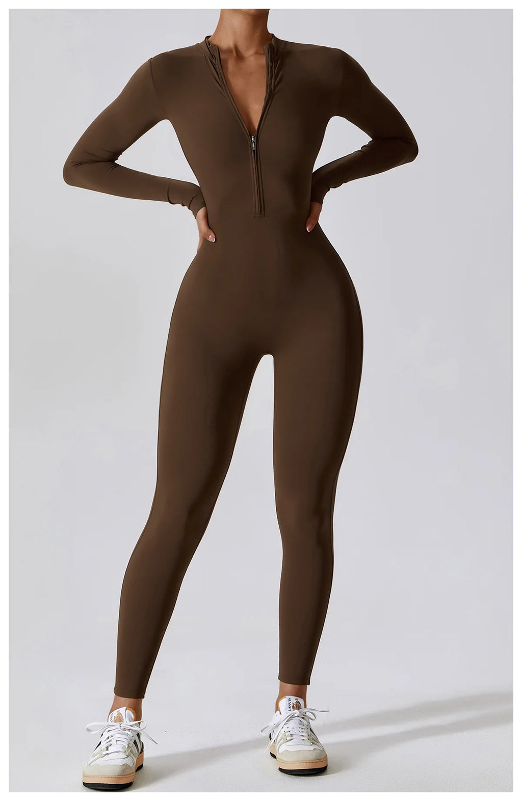 Full-Length Workout Jumpsuit — QuickDry Comfort with Sculpting Fit