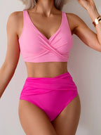 Sexy Cross Wrap Bikini Set - Push Up High Waist