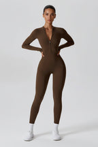 Full-Length Workout Jumpsuit — QuickDry Comfort with Sculpting Fit