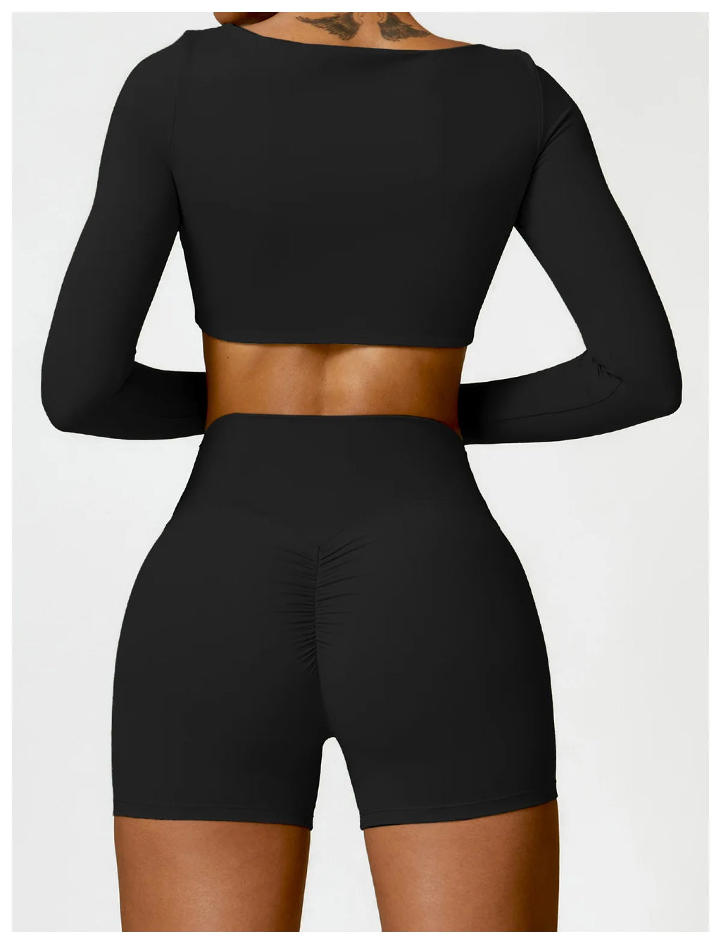Long Sleeve Top + Leggings/Short — QuickDry Workout Set with Sculpting Fit