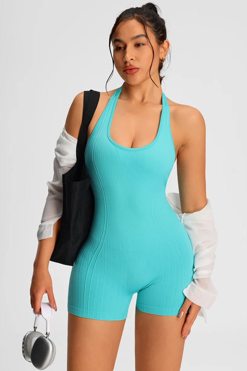 Sleeveless Backless Sculpting Romper Women Seamless Tummy Control Workout Playsuit