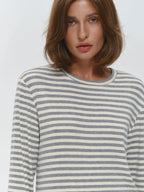 Harper Striped Twist Hem Long Sleeve Tee