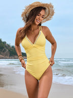 Twist Front One Piece Swimsuit Cut Out Monokini