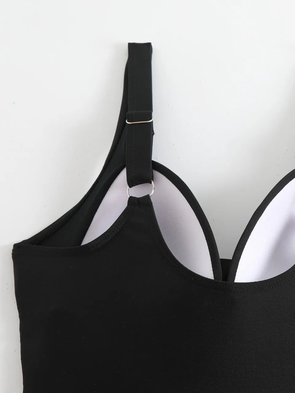 Cross Wrap Ruched One Piece Swimsuit Adjustable Strap Monokini
