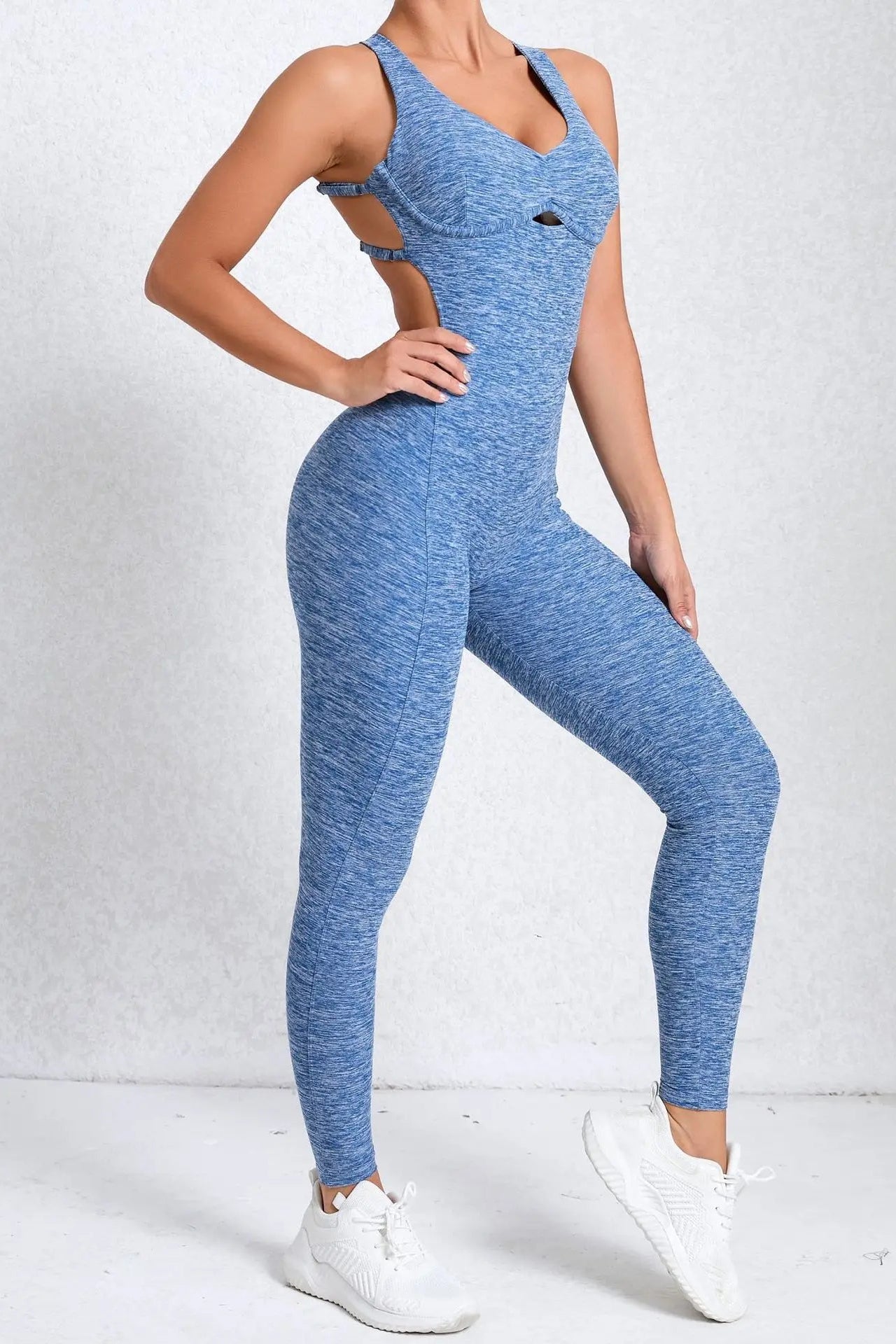 Sleeveless Cutout Back Catsuit Jumpsuit Women’s Sculpting Workout