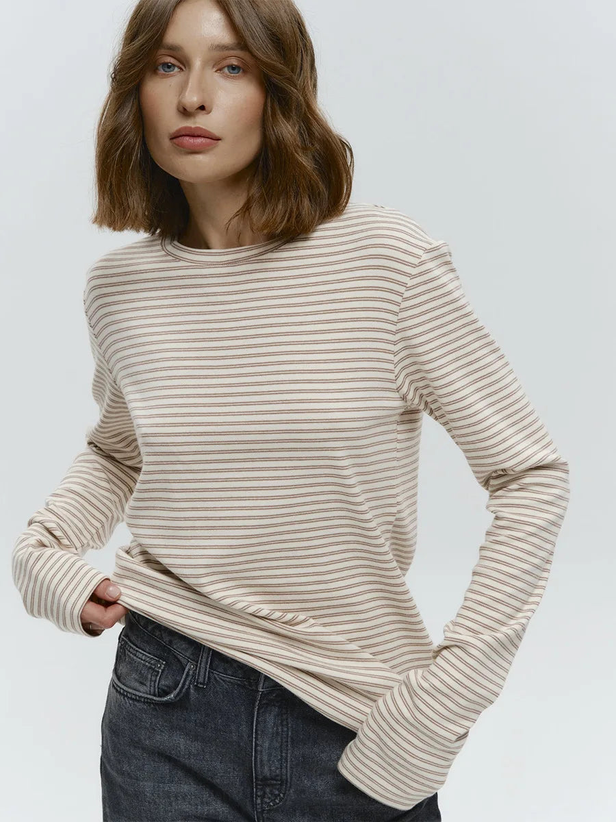 Harper Striped Twist Hem Long Sleeve Tee