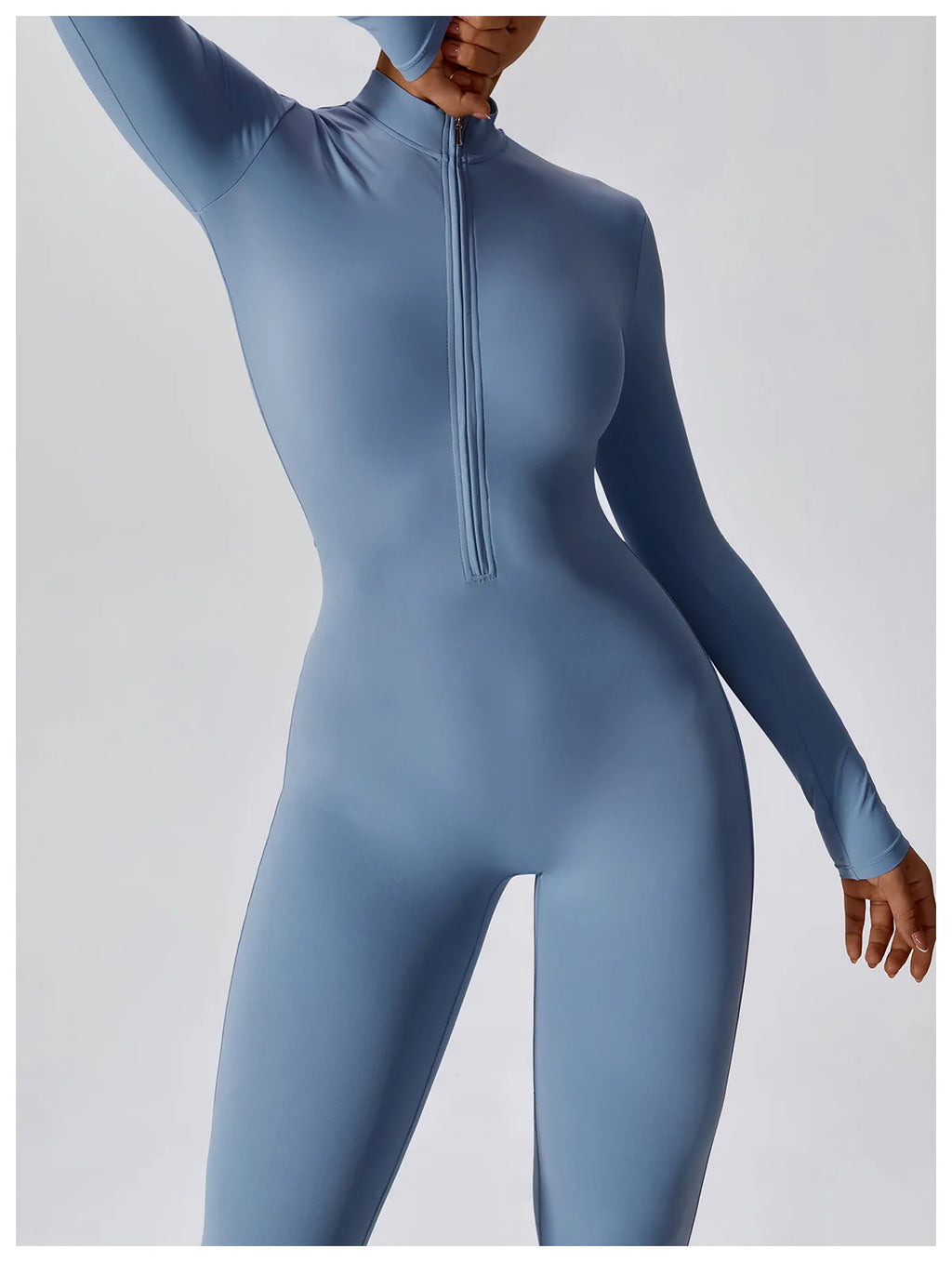 Full-Length Workout Jumpsuit — QuickDry Comfort with Sculpting Fit