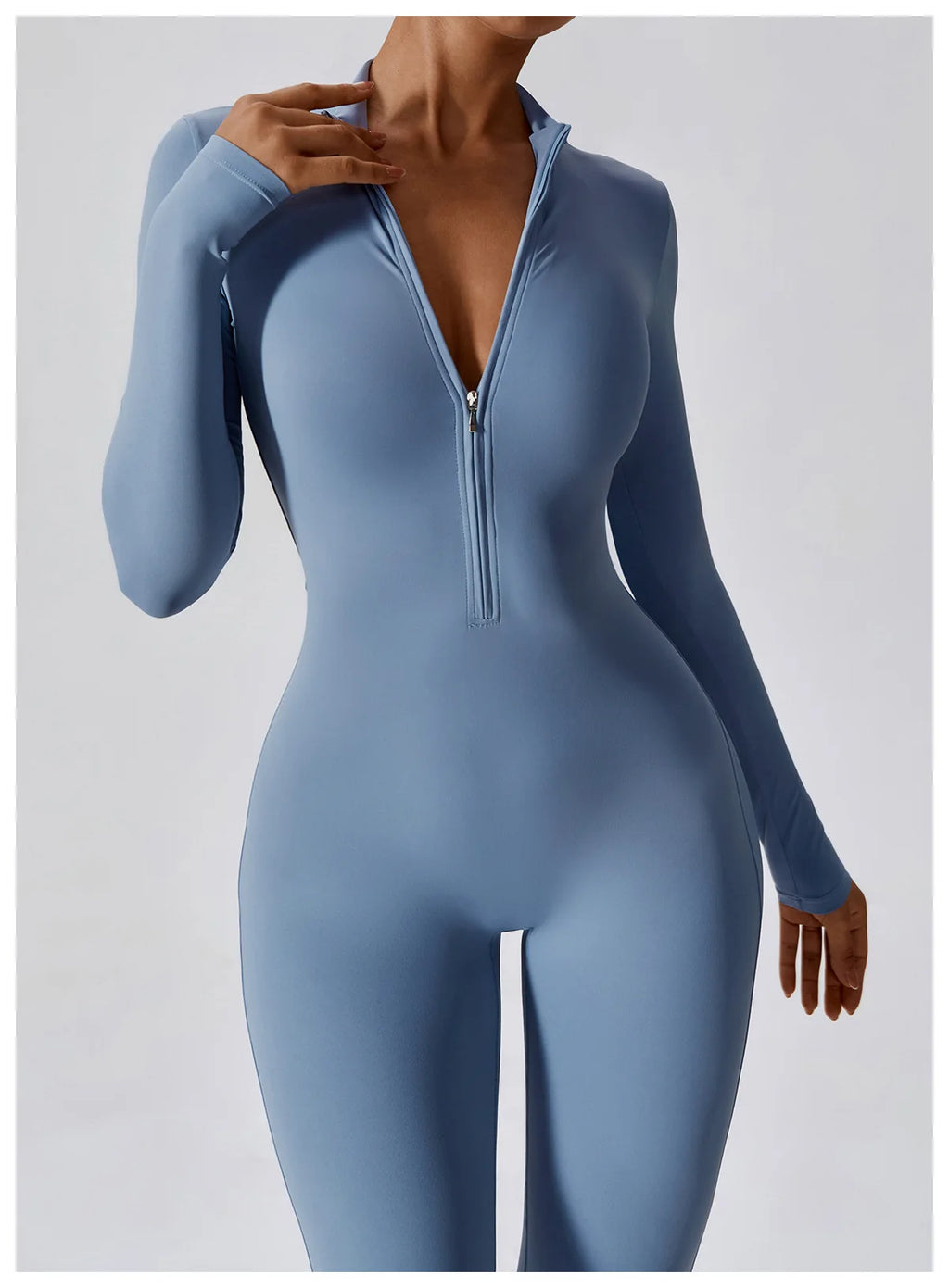 Full-Length Workout Jumpsuit — QuickDry Comfort with Sculpting Fit