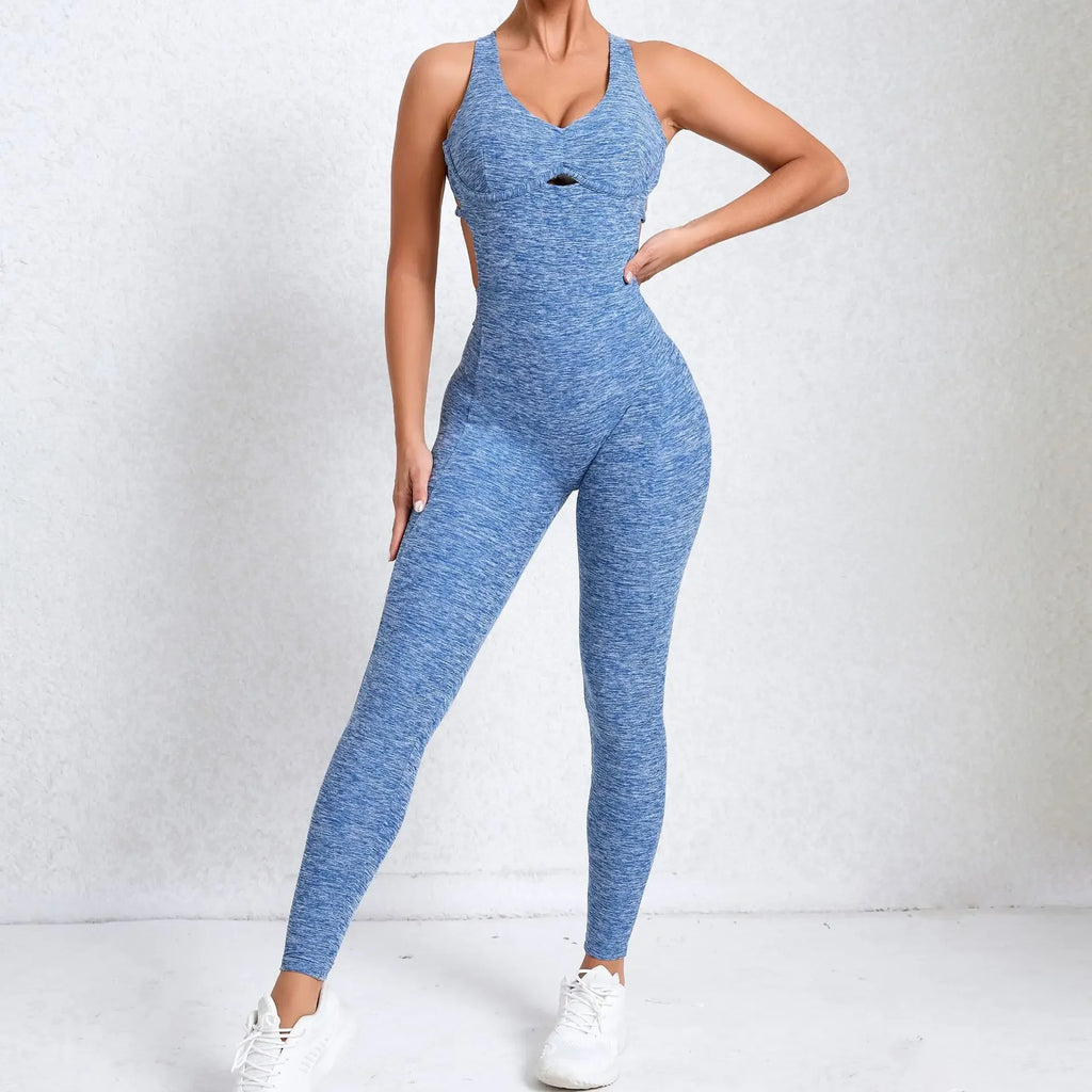 Sleeveless Cutout Back Catsuit Jumpsuit Women’s Sculpting Workout