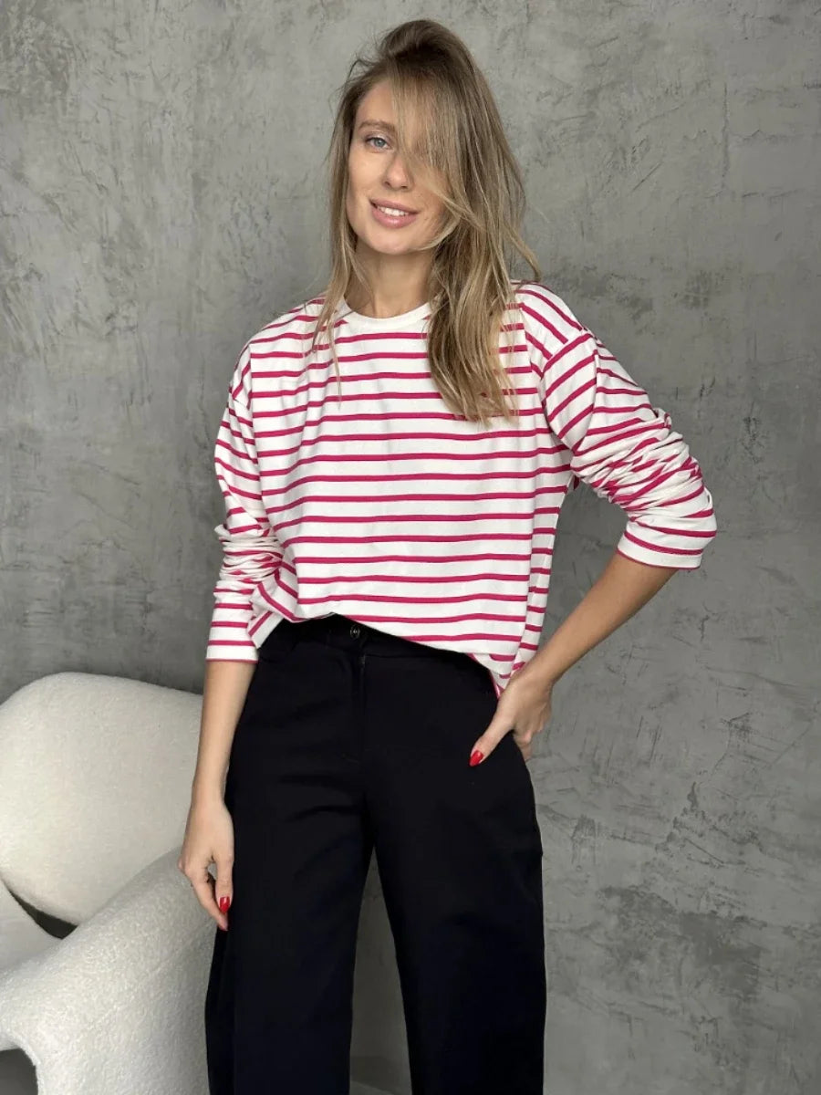 Marlowe Striped Long Sleeve Tee