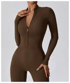 Full-Length Workout Jumpsuit — QuickDry Comfort with Sculpting Fit