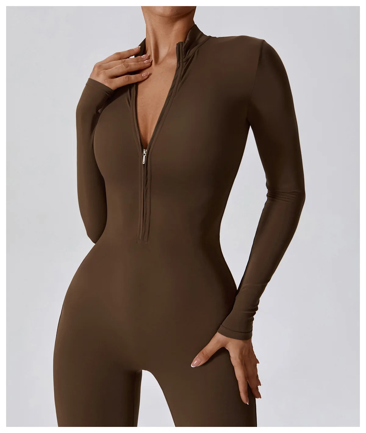 Full-Length Workout Jumpsuit — QuickDry Comfort with Sculpting Fit