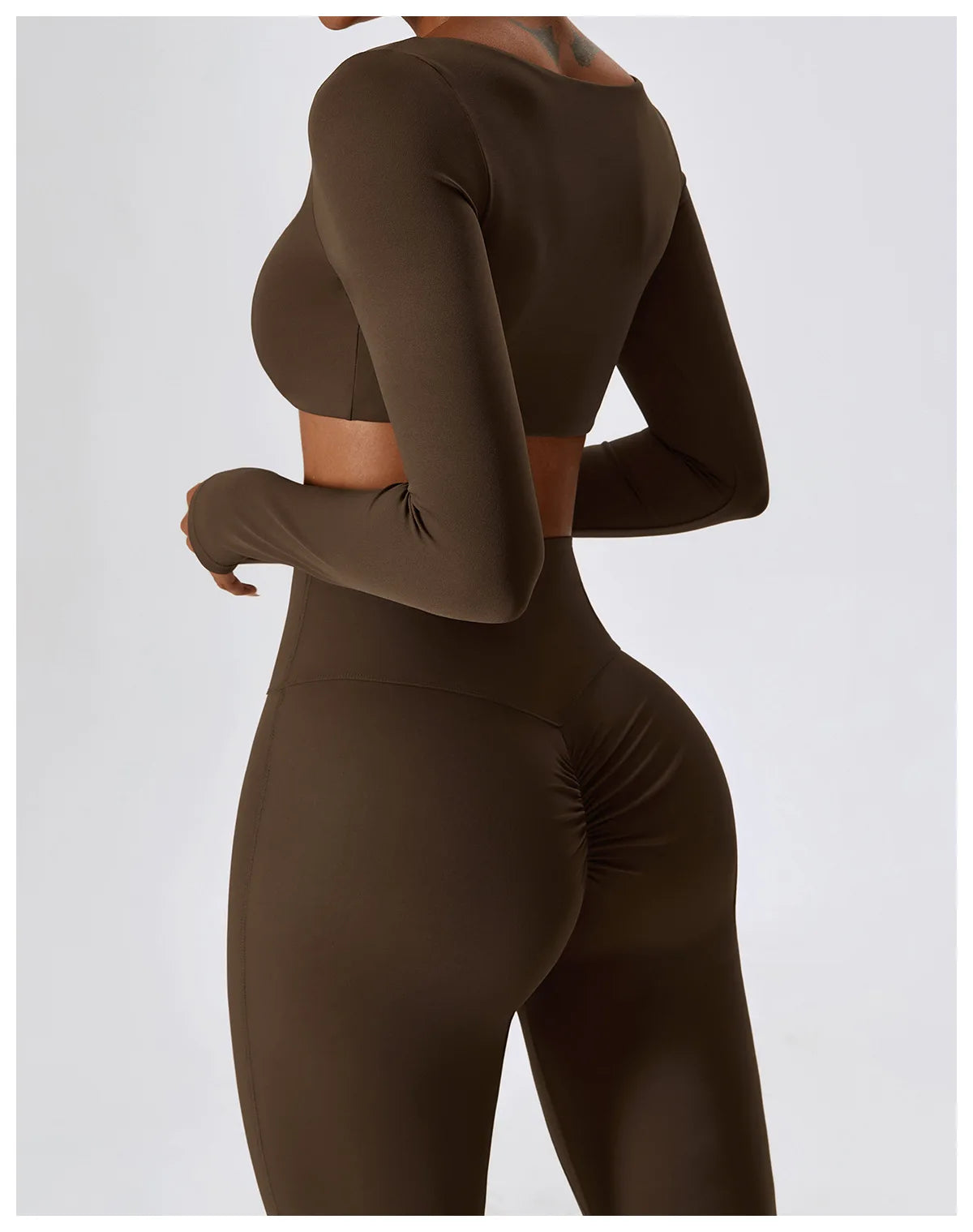 Long Sleeve Top + Leggings — Sleek Fit Workout Set with Sculpting Fit