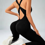 Seamless Backless Catsuit Jumpsuit Women Sleeveless Tummy Control Workout Bodysuit