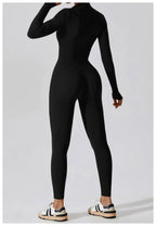 Full-Length Workout Jumpsuit — QuickDry Comfort with Sculpting Fit