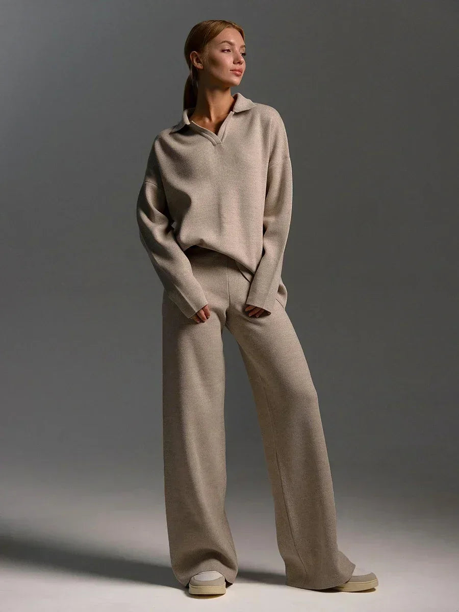 Liora Polo Knit Lounge Set