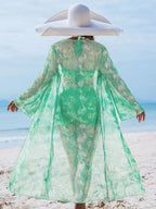 Three Piece Tankini Set Kimono Cover Up Swimwear