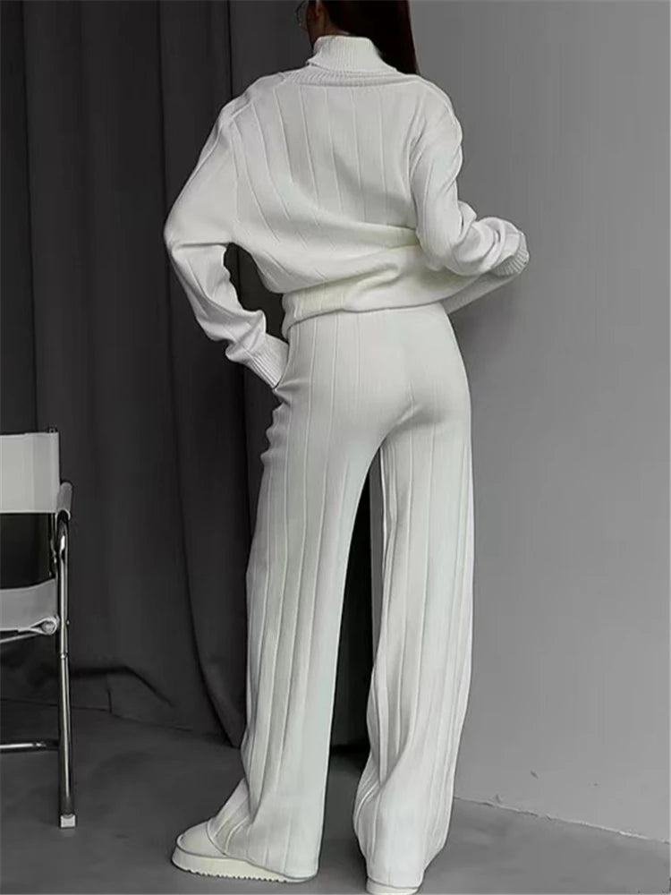 Elara Ribbed Turtleneck Knit Set