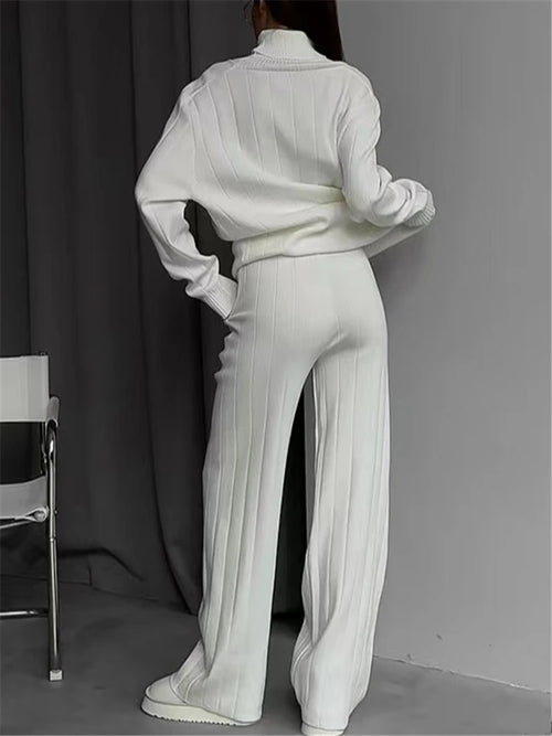 Elara Ribbed Turtleneck Knit Set