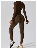 Full-Length Workout Jumpsuit — QuickDry Comfort with Sculpting Fit