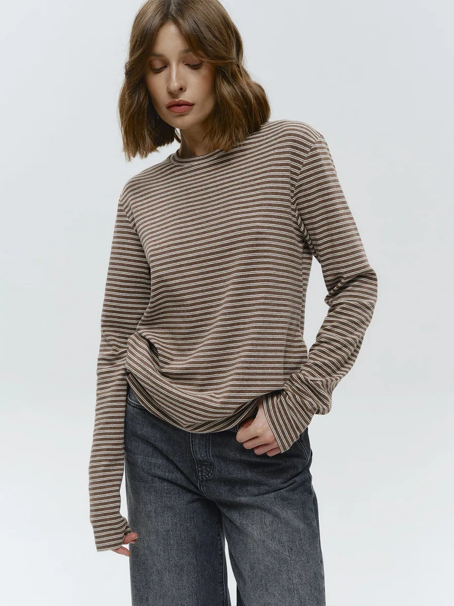 Harper Striped Twist Hem Long Sleeve Tee