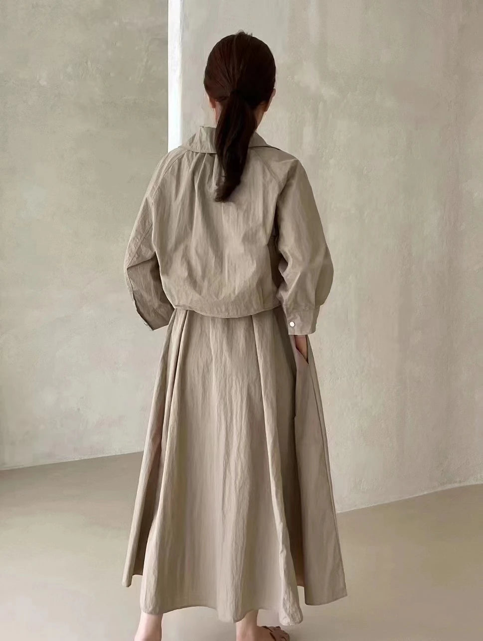 Noelle Cropped Shirt & Maxi Skirt Set