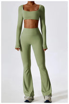 Long Sleeve Top + Leggings — Sleek Fit Workout Set with Sculpting Fit