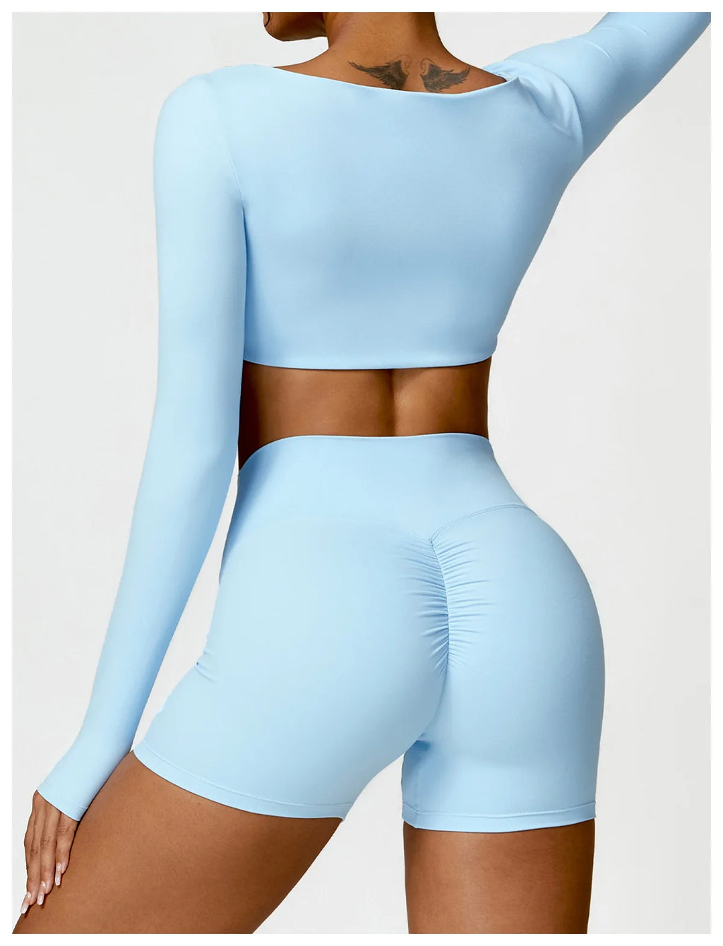 Long Sleeve Top + Leggings/Short — QuickDry Workout Set with Sculpting Fit
