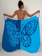 Butterfly Print Beach Cover Up Sarong Wrap Tunic