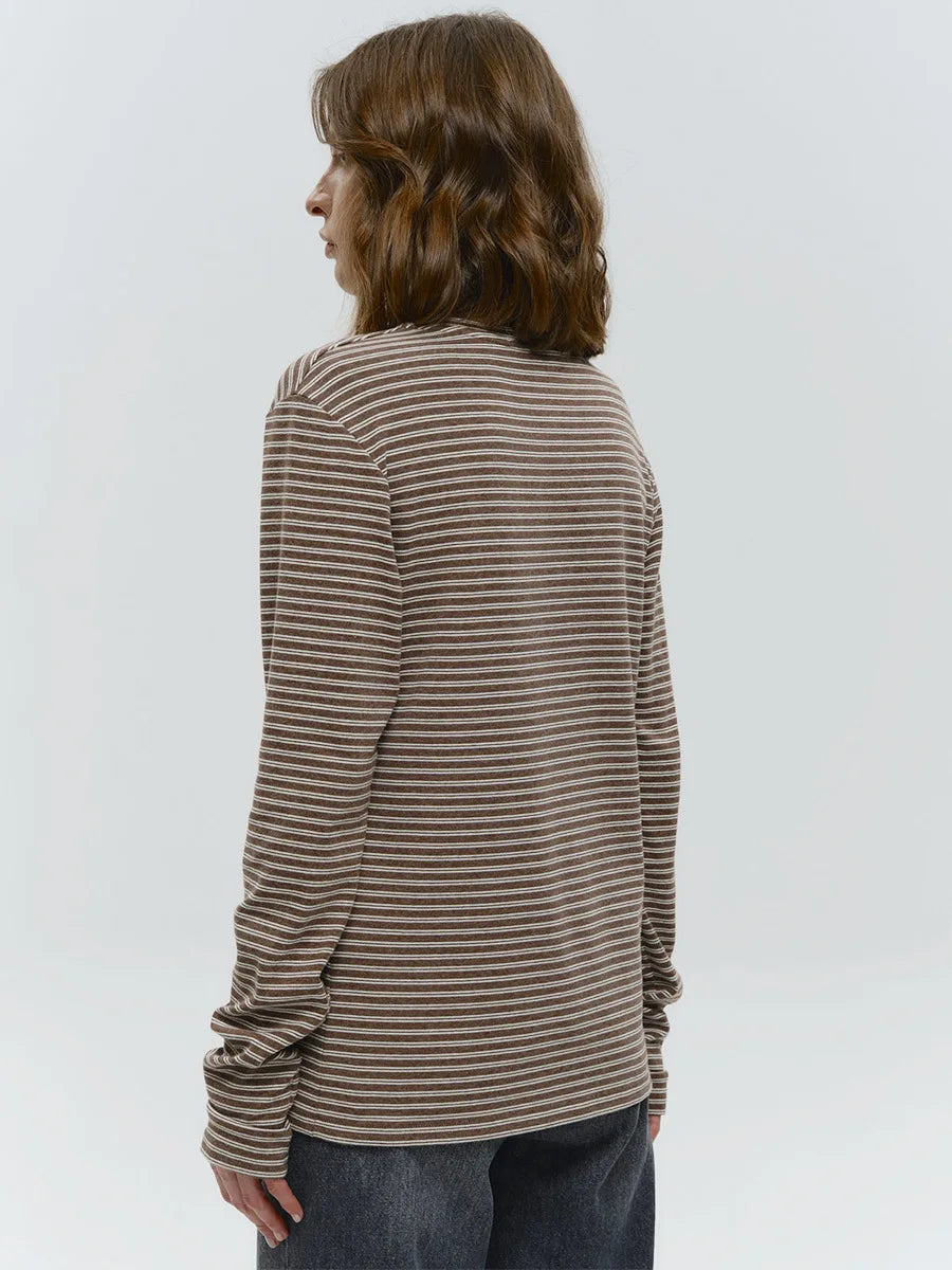 Harper Striped Twist Hem Long Sleeve Tee