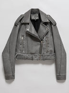 Jaqueta Biker Cropped Vintage Estonado Ailegogo