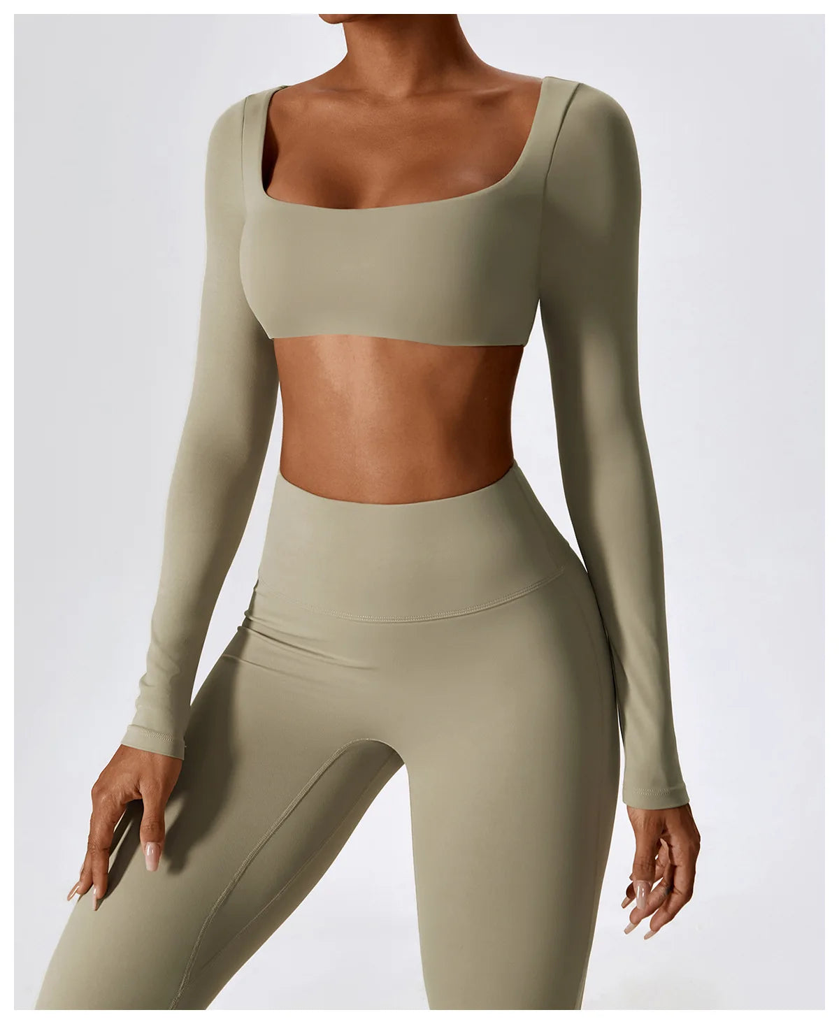 Long Sleeve Top + Leggings — Sleek Fit Workout Set with Sculpting Fit