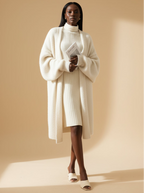 Cardigan Longo de Tricô Peluciado