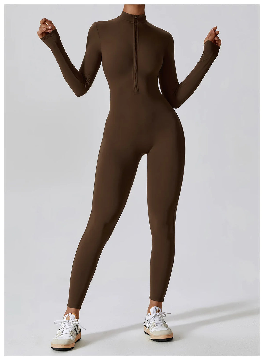 Full-Length Workout Jumpsuit — QuickDry Comfort with Sculpting Fit