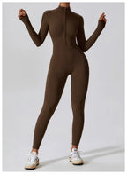 Full-Length Workout Jumpsuit — QuickDry Comfort with Sculpting Fit