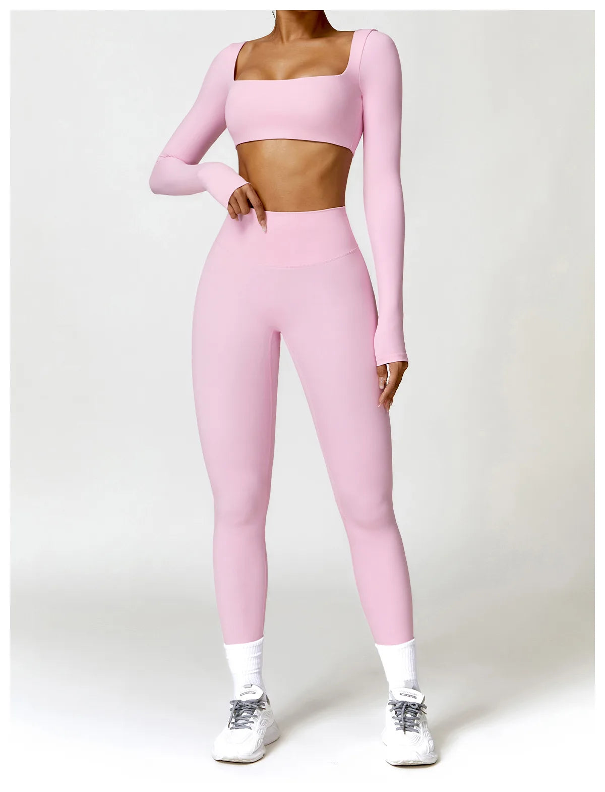 Long Sleeve Top + Leggings/Short — QuickDry Workout Set with Sculpting Fit