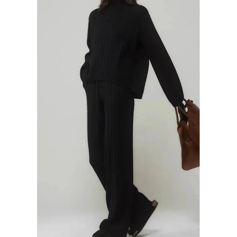 Elara Ribbed Turtleneck Knit Set