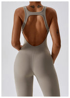One-Piece Jumpsuit — Seamless Sculpting Fit with Flared Leg