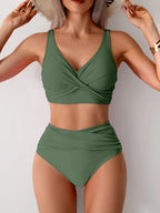 Sexy Cross Wrap Bikini Set - Push Up High Waist