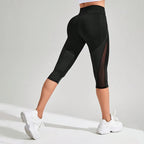 Legging Capri High Waist Mesh Pocket Tummy Control