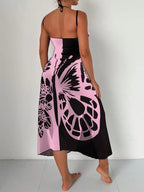 Butterfly Print Beach Cover Up Sarong Wrap Tunic