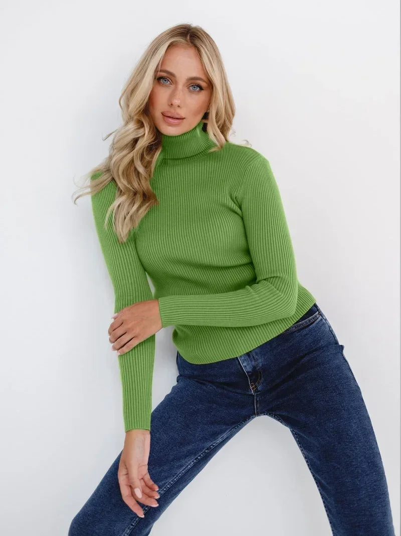 Aurora Ribbed Turtleneck Sweater